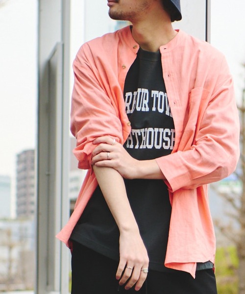 CIAOPANIC TYPY（チャオパニックティピー）の「▽【なにわ男子  道枝駿佑さん着用】OSOROウォッシャブルリネンシャツ（シャツ/ブラウス・メンズ・ホワイト/チャコールグレー/ブルー/ピンク/ネイビー/ベージュ/ライトグレー/イエロー/ダークブルー/オリーブ・S/M/L/XL）」の10枚目の写真