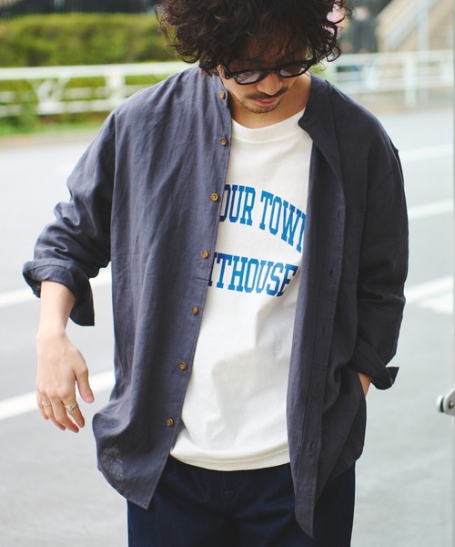 CIAOPANIC TYPY（チャオパニックティピー）の「▽【なにわ男子  道枝駿佑さん着用】OSOROウォッシャブルリネンシャツ（シャツ/ブラウス・メンズ・ホワイト/チャコールグレー/ブルー/ピンク/ネイビー/ベージュ/ライトグレー/イエロー/ダークブルー/オリーブ・S/M/L/XL）」の3枚目の写真