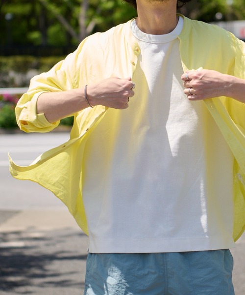 CIAOPANIC TYPY（チャオパニックティピー）の「▽【なにわ男子  道枝駿佑さん着用】OSOROウォッシャブルリネンシャツ（シャツ/ブラウス・メンズ・ホワイト/チャコールグレー/ブルー/ピンク/ネイビー/ベージュ/ライトグレー/イエロー/ダークブルー/オリーブ・S/M/L/XL）」の9枚目の写真