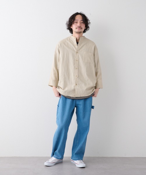 CIAOPANIC TYPY（チャオパニックティピー）の「▽【なにわ男子  道枝駿佑さん着用】OSOROウォッシャブルリネンシャツ（シャツ/ブラウス・メンズ・ホワイト/チャコールグレー/ブルー/ピンク/ネイビー/ベージュ/ライトグレー/イエロー/ダークブルー/オリーブ・S/M/L/XL）」の20枚目の写真