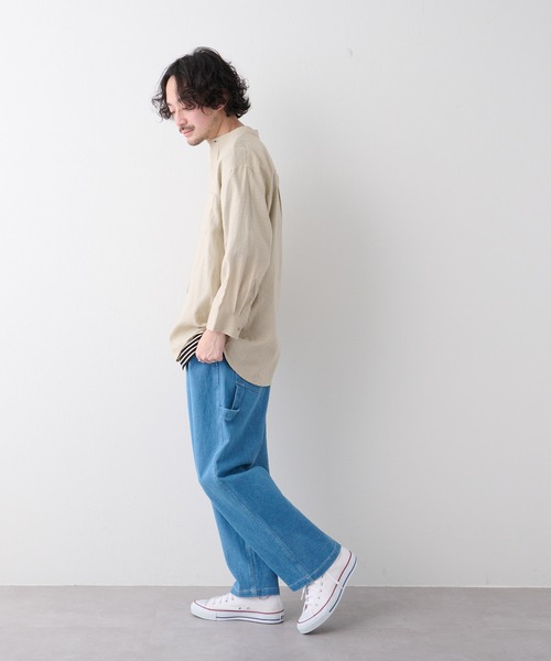 CIAOPANIC TYPY（チャオパニックティピー）の「▽【なにわ男子  道枝駿佑さん着用】OSOROウォッシャブルリネンシャツ（シャツ/ブラウス・メンズ・ホワイト/チャコールグレー/ブルー/ピンク/ネイビー/ベージュ/ライトグレー/イエロー/ダークブルー/オリーブ・S/M/L/XL）」の21枚目の写真