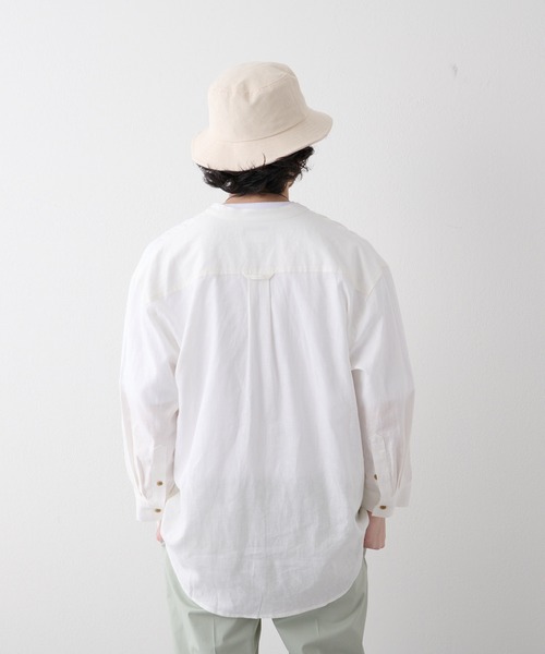 CIAOPANIC TYPY（チャオパニックティピー）の「▽【なにわ男子  道枝駿佑さん着用】OSOROウォッシャブルリネンシャツ（シャツ/ブラウス・メンズ・ホワイト/チャコールグレー/ブルー/ピンク/ネイビー/ベージュ/ライトグレー/イエロー/ダークブルー/オリーブ・S/M/L/XL）」の13枚目の写真