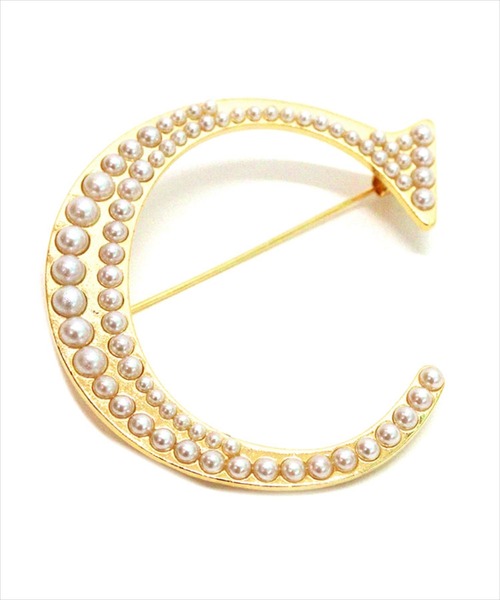 DONOBAN（ドノバン）の「イニシャルパールブローチ（ブローチ/コサージュ・レディース・S/J/K/R/H/M/A/Y/N/C/E/T・FREE）」の2枚目の写真