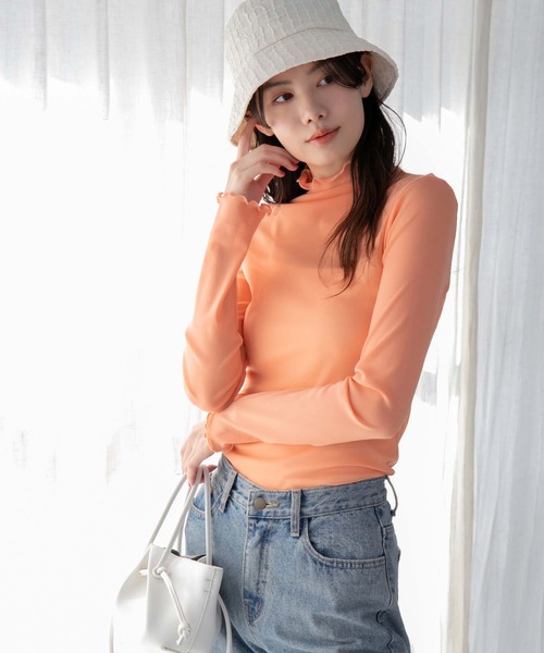 fifth（フィフス）の「ハイネックメロウシアートップス（シャツ/ブラウス・レディース・ホワイト/オレンジ・M）」の22枚目の写真