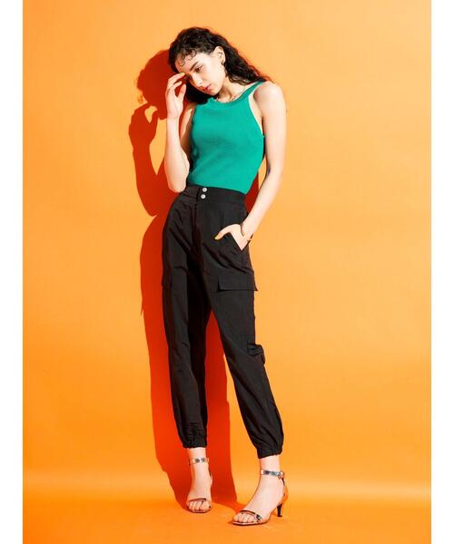 koe（コエ）の「【パット付き】総針ニットアメリカンスリーブタンクトップ*（タンクトップ・レディース・アイボリー/グリーン/ブルー/ブラック・M）」の10枚目の写真