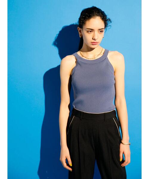 koe（コエ）の「【パット付き】総針ニットアメリカンスリーブタンクトップ*（タンクトップ・レディース・アイボリー/グリーン/ブルー/ブラック・M）」の22枚目の写真