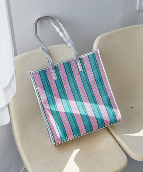 AMERICAN HOLIC(アメリカンホリック)の「カラフル雑材スクエアトートバッグA(トートバッグ・レディース・ピンク/ブルー/キャメル・FREE)」の1枚目の写真