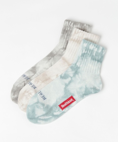 Healthknit(ヘルスニット)の「【Healthknit(ヘルスニット)】タイダイ3Pソックス(ソックス/靴下・メンズ・その他1・FREE)」の1枚目の写真