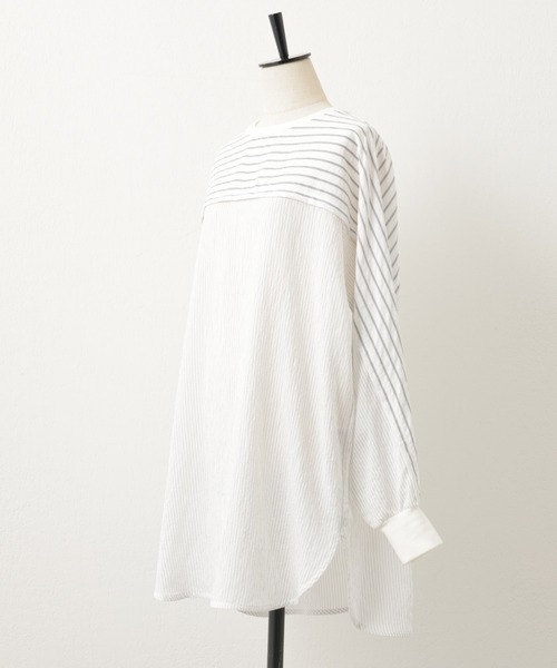 BEARDSLEY（ビアズリー）の「ストライプコンビブラウス（シャツ/ブラウス・レディース・ベージュ/ブラック・FREE）」の20枚目の写真