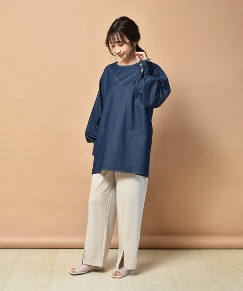 RETRO GIRL（レトロガール）の「タックイージーパンツ（スラックス・レディース・イエロー/ブラック/オフホワイト/ホワイト系その他/グリーン/レッド・M）」の9枚目の写真