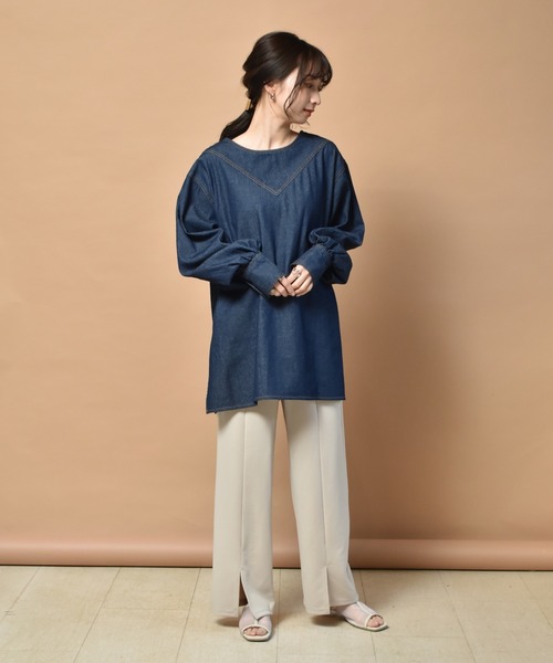 RETRO GIRL（レトロガール）の「タックイージーパンツ（スラックス・レディース・イエロー/ブラック/オフホワイト/ホワイト系その他/グリーン/レッド・M）」の10枚目の写真