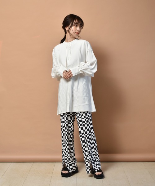 RETRO GIRL（レトロガール）の「タックイージーパンツ（スラックス・レディース・イエロー/ブラック/オフホワイト/ホワイト系その他/グリーン/レッド・M）」の16枚目の写真