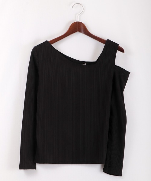 Quelle Chance(ケルシャンス)の「Quelle chance ランダムテレコ ワンショルダープルオーバー(Tシャツ/カットソー・レディース・ブラック/ラベンダー/オフホワイト/ベージュ・M)」の19枚目の写真