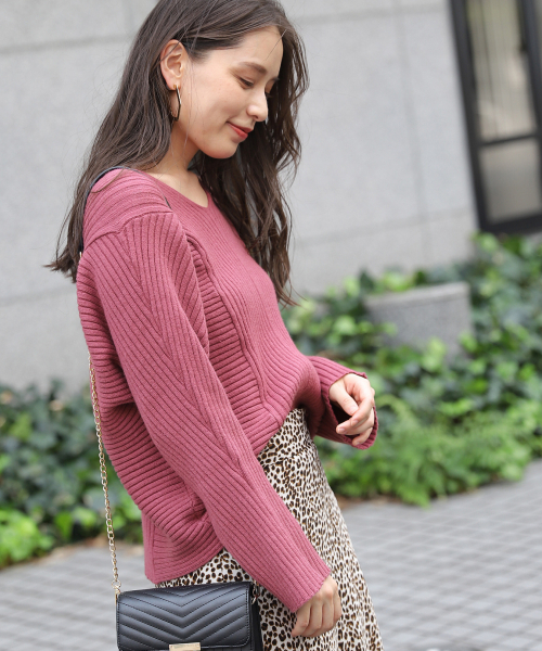 セール ブランド古着 Vネックニット ニット セーター Mysty Woman ミスティウーマン のファッション通販 Zozoused