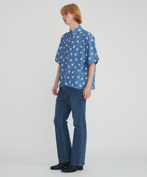 Jieda（ジエダ）の「STUDIOUS別注 FLOWER OVERSIZED SHIRT S/S（シャツ/ブラウス・メンズ・ブラック/サックスブルー・1/2）」の13枚目の写真