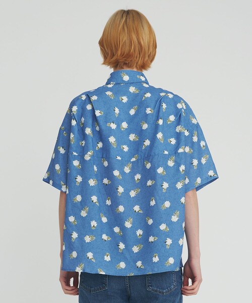 Jieda（ジエダ）の「STUDIOUS別注 FLOWER OVERSIZED SHIRT S/S（シャツ/ブラウス・メンズ・ブラック/サックスブルー・1/2）」の16枚目の写真