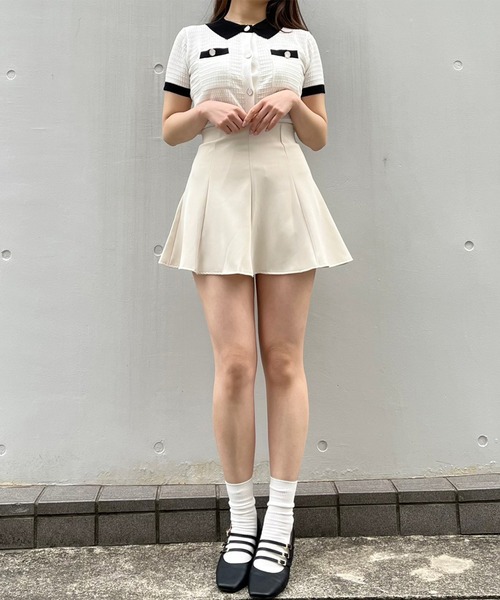 Voyage titty&Co.PETIT（ボヤージュティティアンドコープチ）の「【Voyage titty&Co. PETIT】voyage2022SSポロニットプルオーバー（ニット/セーター・レディース・ホワイト/ブラック・FREE）」の8枚目の写真