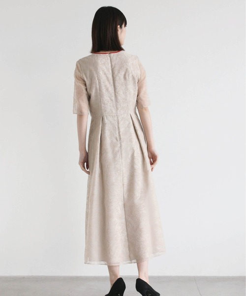 kaene（カエン）の「フラワーフロッキードレス（ドレス・レディース・ベージュ/ブラック/モカ・36/38/34）」の15枚目の写真