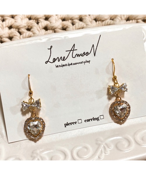 tone（トーン）の「【LoveAmooN】 kirakiraheart(MA)（ピアス（両耳用）・レディース・ゴールド・FREE）」の2枚目の写真