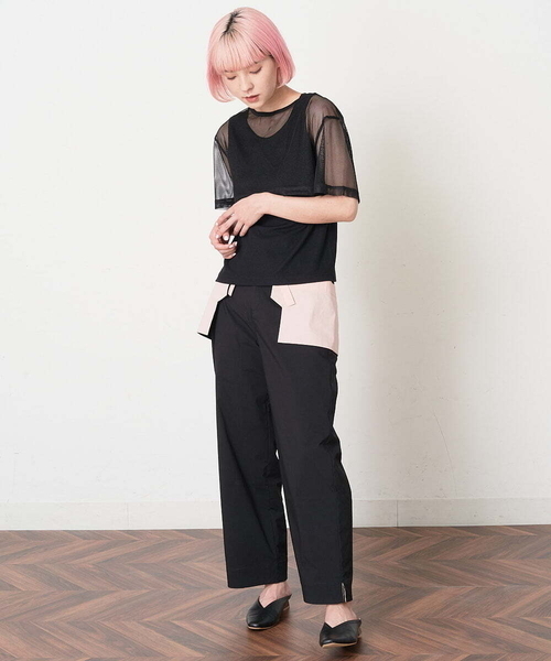 A de a.v.v（アードアー・ヴェ・ヴェ）の「［SET UP対応］配色ポケットはり感パンツ（その他パンツ・レディース・ライトピンク/ホワイト/ブラック・36/38）」の15枚目の写真