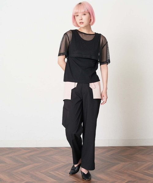 A de a.v.v（アードアー・ヴェ・ヴェ）の「［SET UP対応］配色ポケットはり感パンツ（その他パンツ・レディース・ライトピンク/ホワイト/ブラック・36/38）」の14枚目の写真