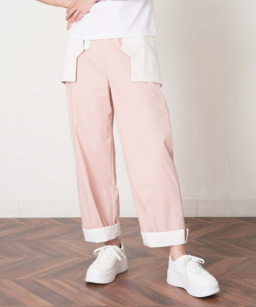 A de a.v.v（アードアー・ヴェ・ヴェ）の「［SET UP対応］配色ポケットはり感パンツ（その他パンツ・レディース・ライトピンク/ホワイト/ブラック・36/38）」の11枚目の写真