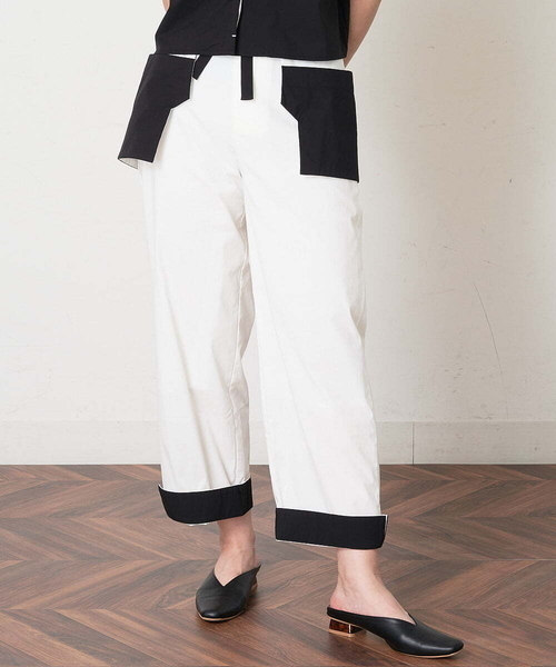 A de a.v.v（アードアー・ヴェ・ヴェ）の「［SET UP対応］配色ポケットはり感パンツ（その他パンツ・レディース・ライトピンク/ホワイト/ブラック・36/38）」の7枚目の写真