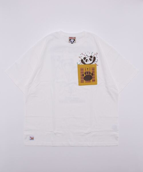 PANDIESTA（パンディエスタ）の「《大きいサイズ》玉手箱パンダTシャツ (M2)（Tシャツ/カットソー・メンズ・ホワイト/チャコール・3L/4L/5L）」の2枚目の写真