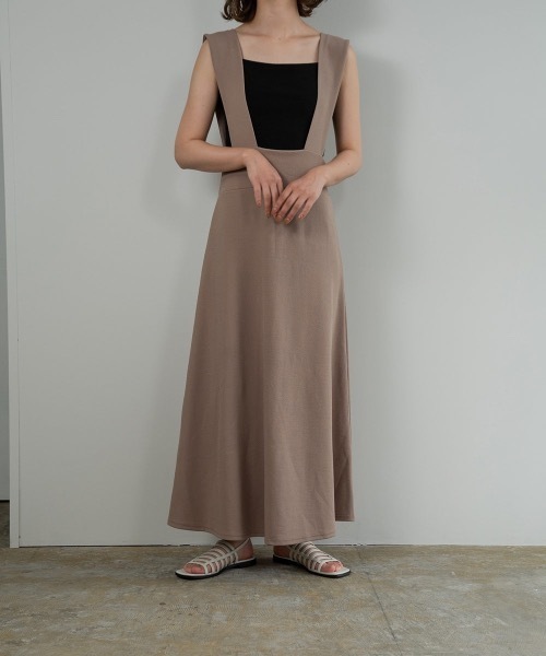 lawgy（ラウジー）の「stretch suspender skirt（スカート・レディース・ブラック/ベージュ・FREE）」の3枚目の写真