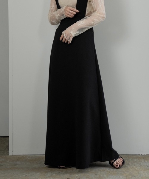 lawgy（ラウジー）の「stretch suspender skirt（スカート・レディース・ブラック/ベージュ・FREE）」の6枚目の写真