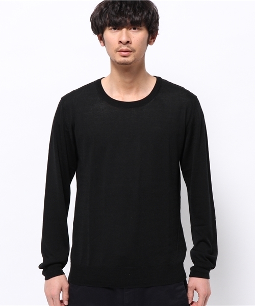 417 EDIFICE（フォーワンセブンエディフィス）の「◇16Gシルクタッチ クルーネックロングスリーブ（ニット/セーター・メンズ・ブラック/グレー/サファリグリーン/ブルー系その他・LARGE/MEDIUM/SMALL）」の5枚目の写真