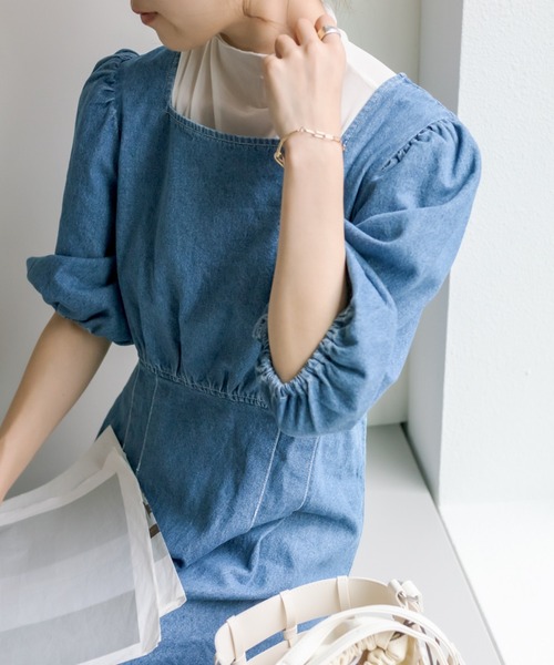 COLONY 2139（コロニートゥーワンスリーナイン）の「6色展開 / シアーメッシュメローノースリーブ（Tシャツ/カットソー・レディース・グリーン/ピンク/ブルー/ブラック/オレンジ/アイボリー・FREE）」の11枚目の写真