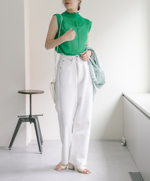 COLONY 2139（コロニートゥーワンスリーナイン）の「6色展開 / シアーメッシュメローノースリーブ（Tシャツ/カットソー・レディース・グリーン/ピンク/ブルー/ブラック/オレンジ/アイボリー・FREE）」の20枚目の写真