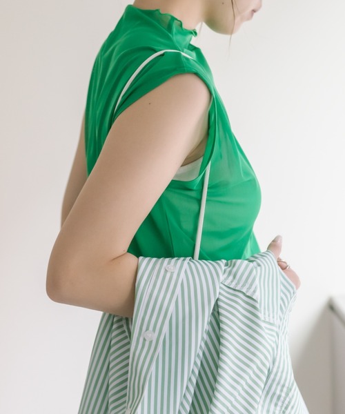 COLONY 2139（コロニートゥーワンスリーナイン）の「6色展開 / シアーメッシュメローノースリーブ（Tシャツ/カットソー・レディース・グリーン/ピンク/ブルー/ブラック/オレンジ/アイボリー・FREE）」の15枚目の写真