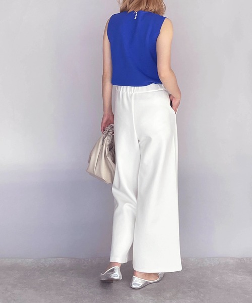 PICCIN(ピッチン)の「パール付き総針ニットタンクトップ(ニット/セーター・レディース・ブラック/ローズ/グレイッシュベージュ/ブルー・M)」の8枚目の写真