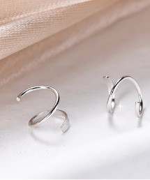 SALE オールシルバー925　ループピアス