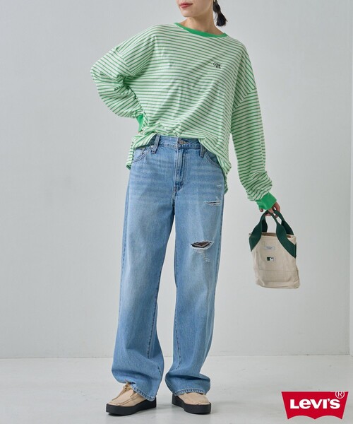 Levi's（リーバイス）の「Levi's/リーバイス BAGGY DAD / ミディアムインディゴ DESTRUCTED /バギーダッドデニム（デニムパンツ・レディース・サックスブルー・24/25/26/27）」の8枚目の写真