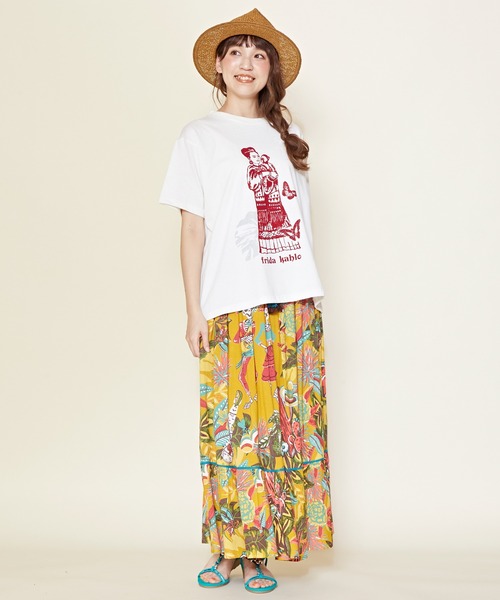 チャイハネ（チャイハネ）の「【チャイハネ】アロセルTシャツ（Tシャツ/カットソー・レディース・ホワイト/オレンジ/ブルー/グリーン/ベージュ/グレー・FREE）」の18枚目の写真