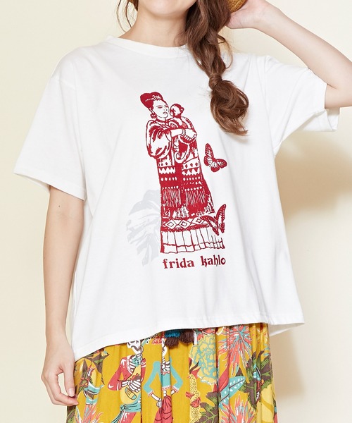 チャイハネ（チャイハネ）の「【チャイハネ】アロセルTシャツ（Tシャツ/カットソー・レディース・ホワイト/オレンジ/ブルー/グリーン/ベージュ/グレー・FREE）」の21枚目の写真