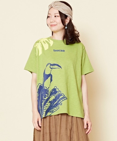 チャイハネ（チャイハネ）の「【チャイハネ】アロセルTシャツ（Tシャツ/カットソー・レディース・ホワイト/オレンジ/ブルー/グリーン/ベージュ/グレー・FREE）」の11枚目の写真