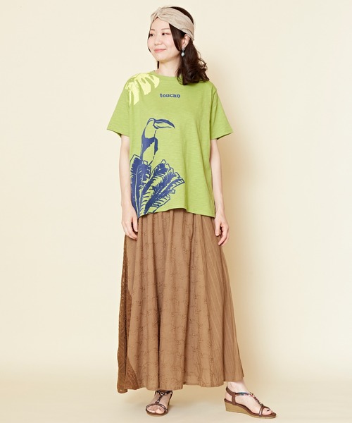 チャイハネ（チャイハネ）の「【チャイハネ】アロセルTシャツ（Tシャツ/カットソー・レディース・ホワイト/オレンジ/ブルー/グリーン/ベージュ/グレー・FREE）」の16枚目の写真