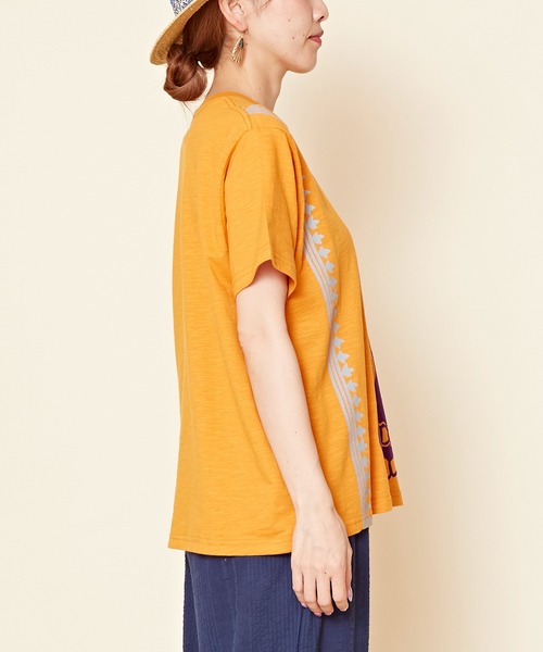 チャイハネ（チャイハネ）の「【チャイハネ】アロセルTシャツ（Tシャツ/カットソー・レディース・ホワイト/オレンジ/ブルー/グリーン/ベージュ/グレー・FREE）」の17枚目の写真