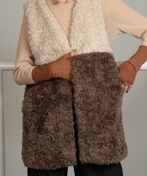 bicolor medium fur vest