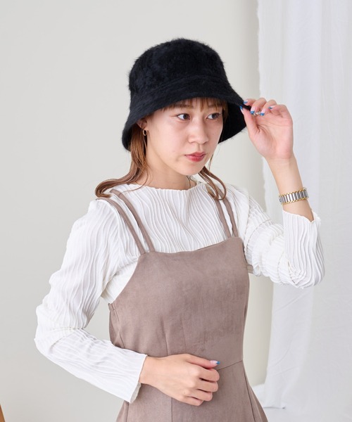 COLONY 2139(コロニートゥーワンスリーナイン)の「シャギーボーラーハット(ハット・レディース・アイボリー/ブラック/ベージュ・FREE)」の4枚目の写真