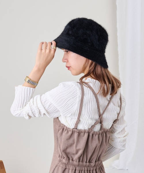 COLONY 2139(コロニートゥーワンスリーナイン)の「シャギーボーラーハット(ハット・レディース・アイボリー/ブラック/ベージュ・FREE)」の7枚目の写真