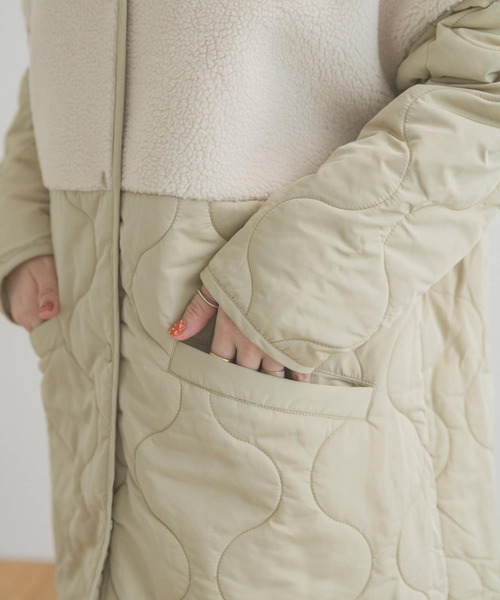 ITEMS URBAN RESEARCH ボアムートン付キルティングコート ITEMS URBAN RESEARCH ボアムートン付キルティングコートの通販はau