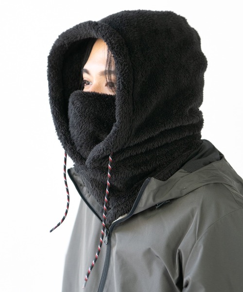 14+（イチヨンプラス）の「バラクラバフーディ / ネックウォーマー 紐 フード付き（ネックウォーマー/スヌード・レディース・ベージュ/ブラック/カーキ・FREE/MEDIUM/LARGE）」の18枚目の写真