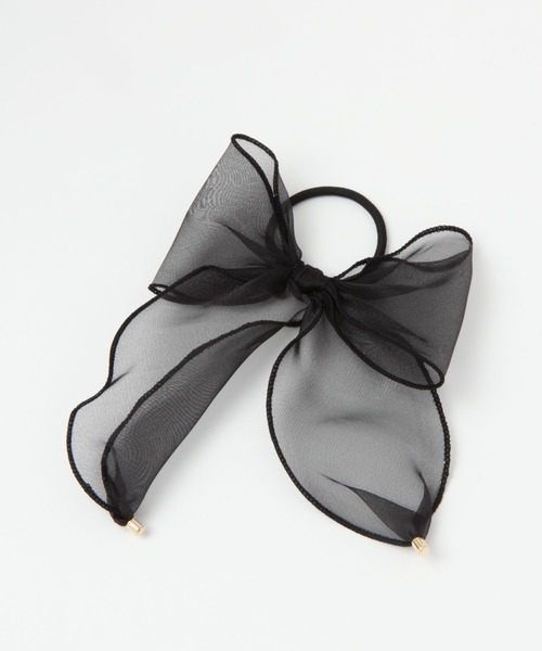 GLOBAL WORK（グローバルワーク）の「シフォンリボンポニー/172532（ヘアゴム・キッズ・ホワイト/ブラック・FREE）」の2枚目の写真