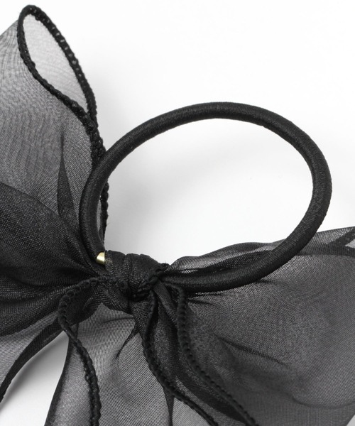 GLOBAL WORK（グローバルワーク）の「シフォンリボンポニー/172532（ヘアゴム・キッズ・ホワイト/ブラック・FREE）」の3枚目の写真