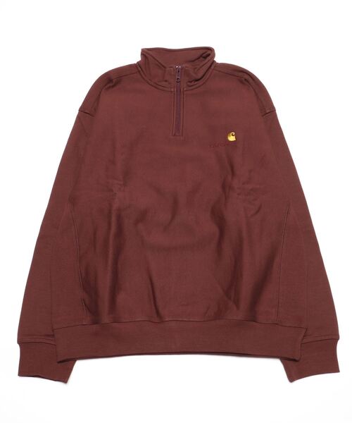 Carhartt WIP(カーハートダブリューアイピー)の「HALF ZIP AMERICAN SCRIPT SWEATSHIRT(スウェット・メンズ・ダークグレー/ダークグリーン/ブラック/ダークネイビー/バーガンディー/アッシュグレー・LARGE/MEDIUM/SMALL/X-LARGE/XX-LARGE)」の6枚目の写真